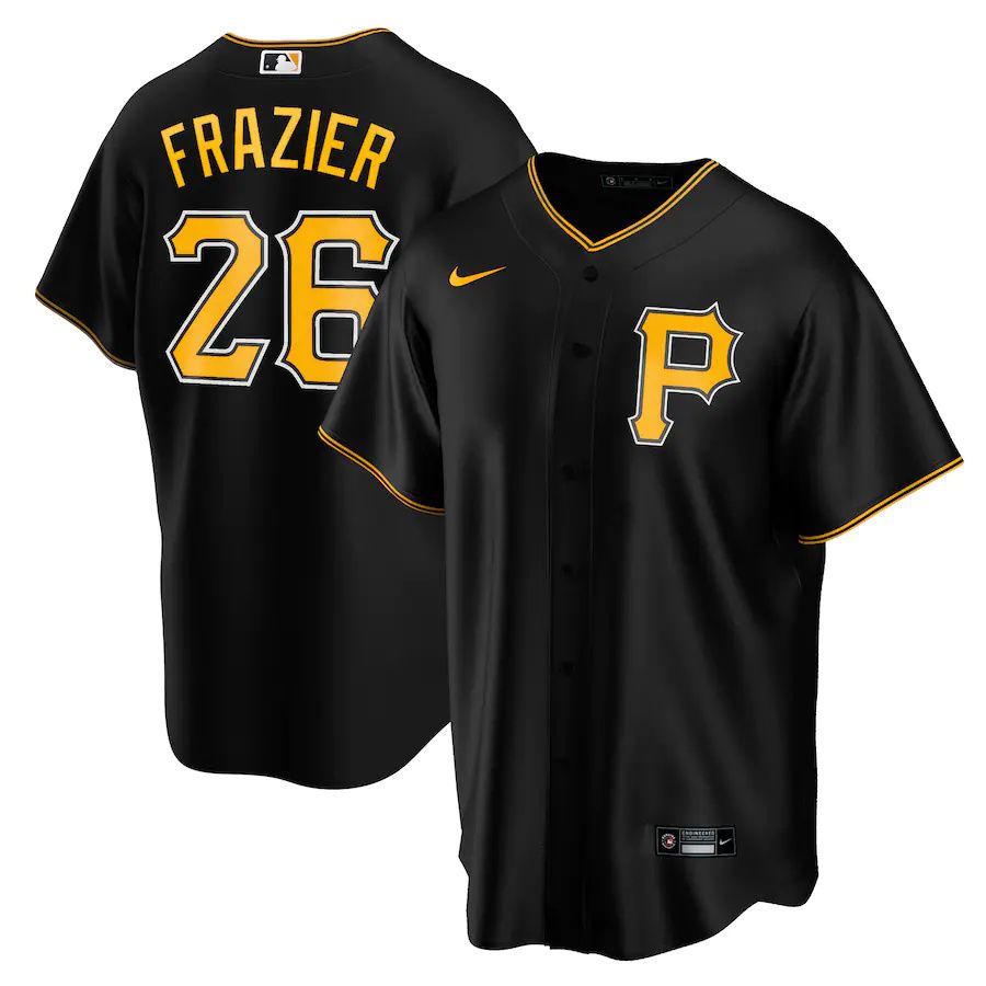 Cheap Mens Pittsburgh Pirates 26 Adam Frazier Nike Black Alternate Replica Player Name MLB Jerseys